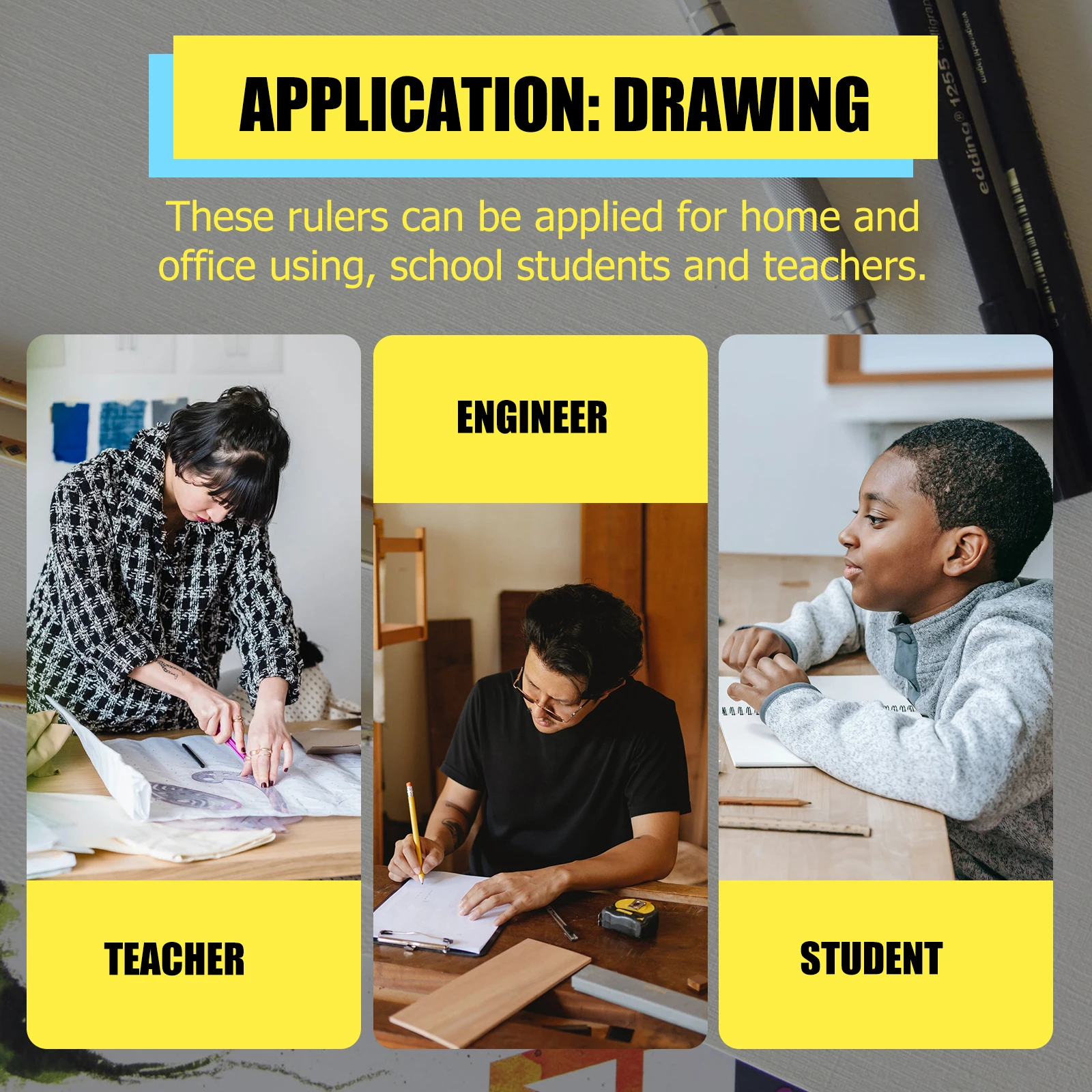 

1Set Drawing Ruler Set Geometric Multifunctional Protractor Measuring Tool Accurate Scale Students Stationery School Supplies