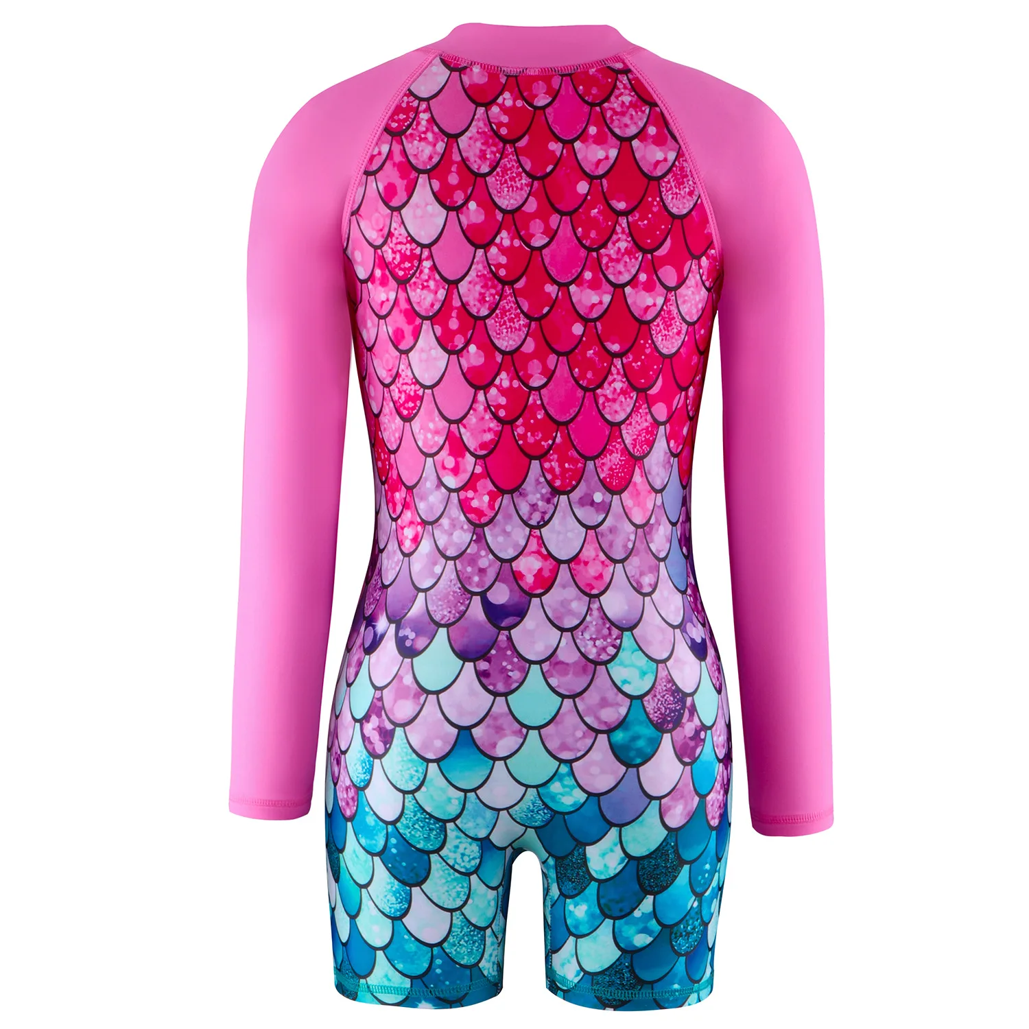 Badeanzug Kinder Sommer Meerjungfrau Mädchen einteilig Langarm Schwimmen Strand tragen Kinder Kinder Sport schnell trocknend Badeanzug – Detail 14