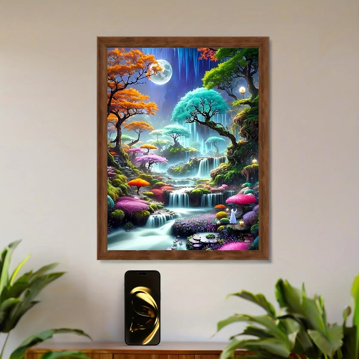 Frameless Canvas Painting No Framed Canvas Art Featuring A Magical Moon Forest, For Home Bedrooms, Kitchens, Living Rooms, As We