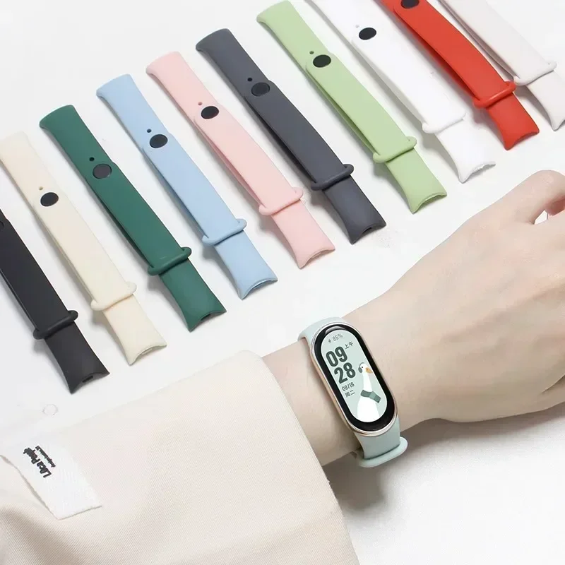 حزام سيليكون لشاومي Mi Band 10 9 8 حزام NFC الرياضة المطاط سوارpulseira Correas Xiaomi الذكية الفرقة 10 9 8 اكسسوارات