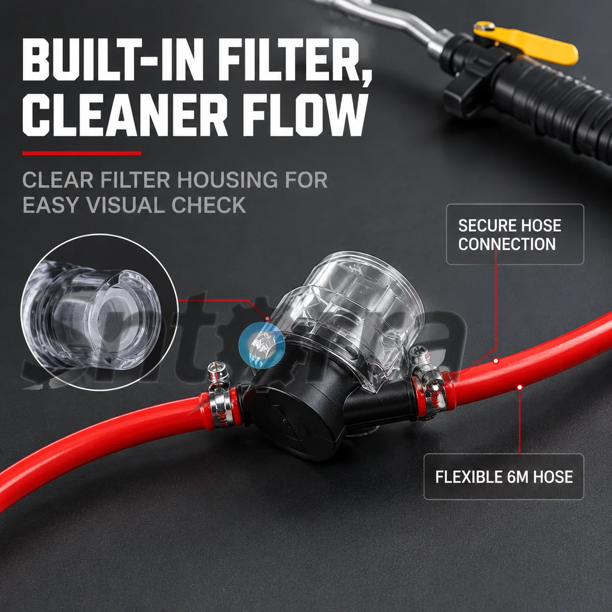 6M PPF Spray Gun Kit with Built-in Filter Water Pressure Sprayer for Car Vinyl Wrap Window Tint Installation, No Battery Needed