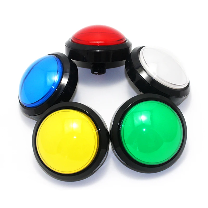 Big Dome Pushbutton 100mm Illuminated Arcade Push Buttons Led 12v Power Button Switch Push Button with Microswitch