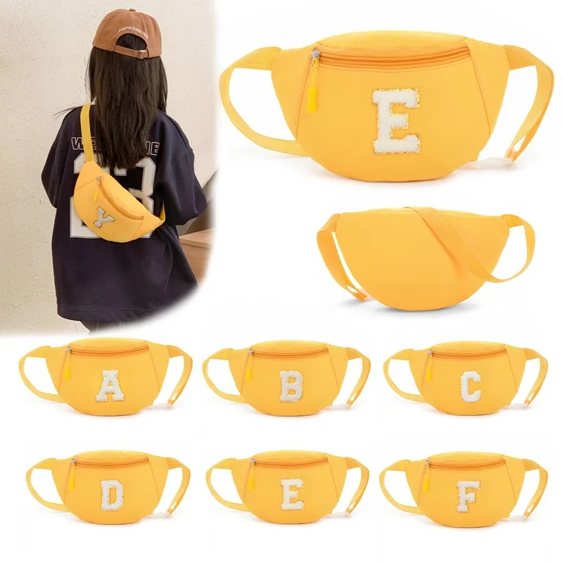 

Легкая нейлоновая детская поясная сумка с надписью, сумка для мелочи, желтая сумка через плечо для поездок на работу/учебу.
