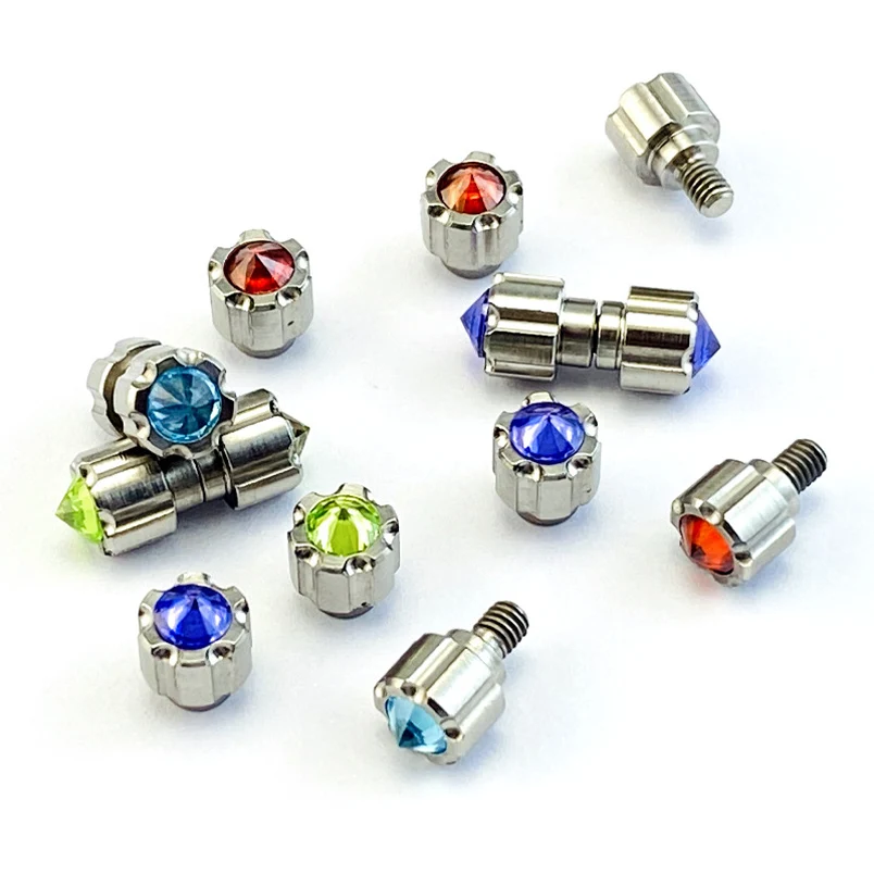 

4 цвета, титановый сплав с ЧПУ/искусственный цирконий, складной нож, кнопка для большого пальца, винт, заклепка, подходит для отверстия 4 мм