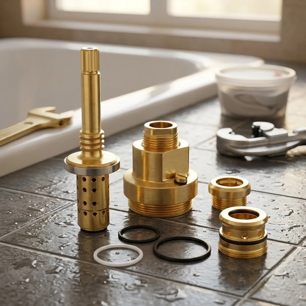 Shower Diverter Repair Kit for Temptrol Valves Includes TA 10 Spindle TA 4 Hot Cold Seats T 12A Cap Assembly and Essential Seals
