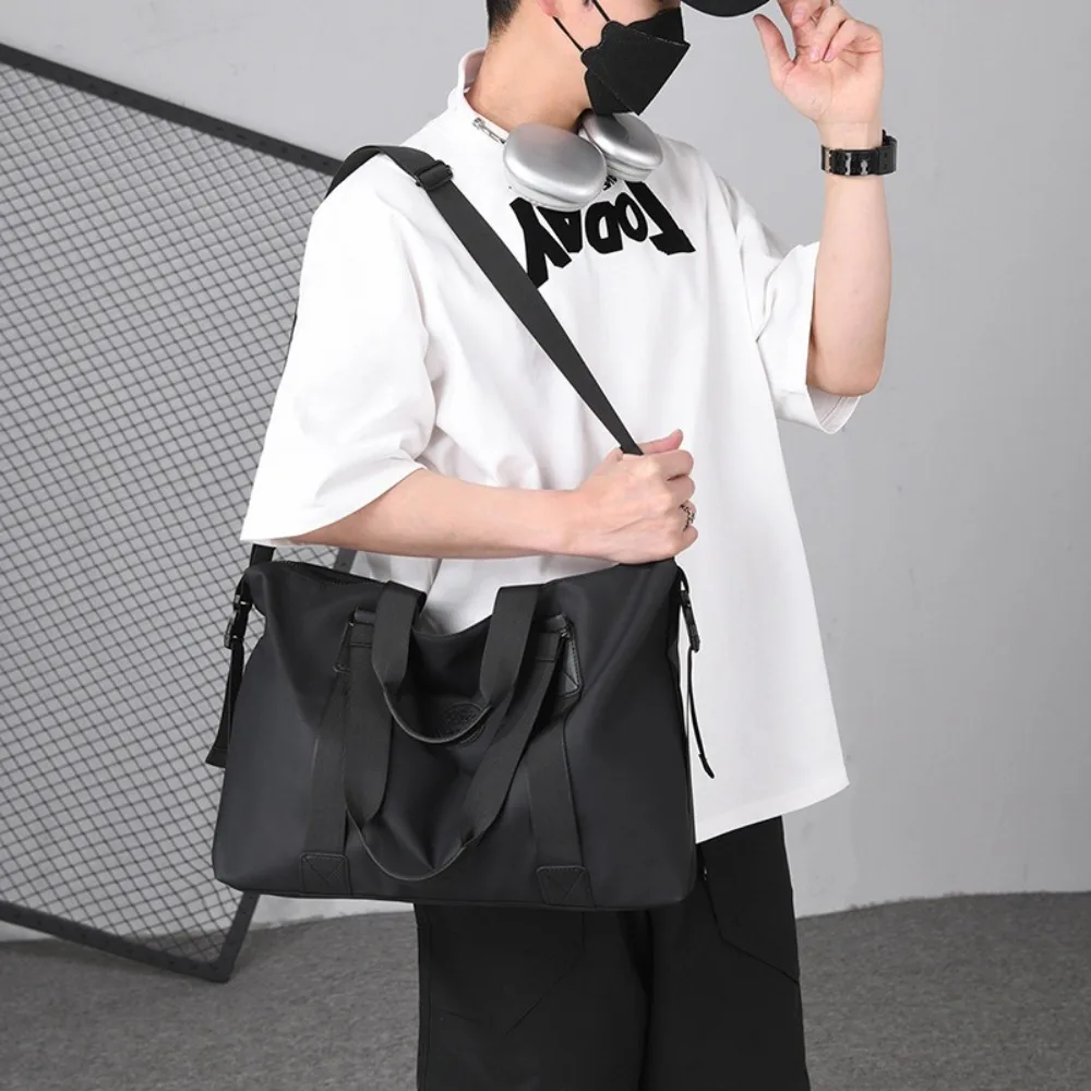 Large-Capacity Womens Travel Tote Bags Solid Color Fashion Sports Shoulder Pack Duffel Bag with Zipper Gym Fitness HandBag
