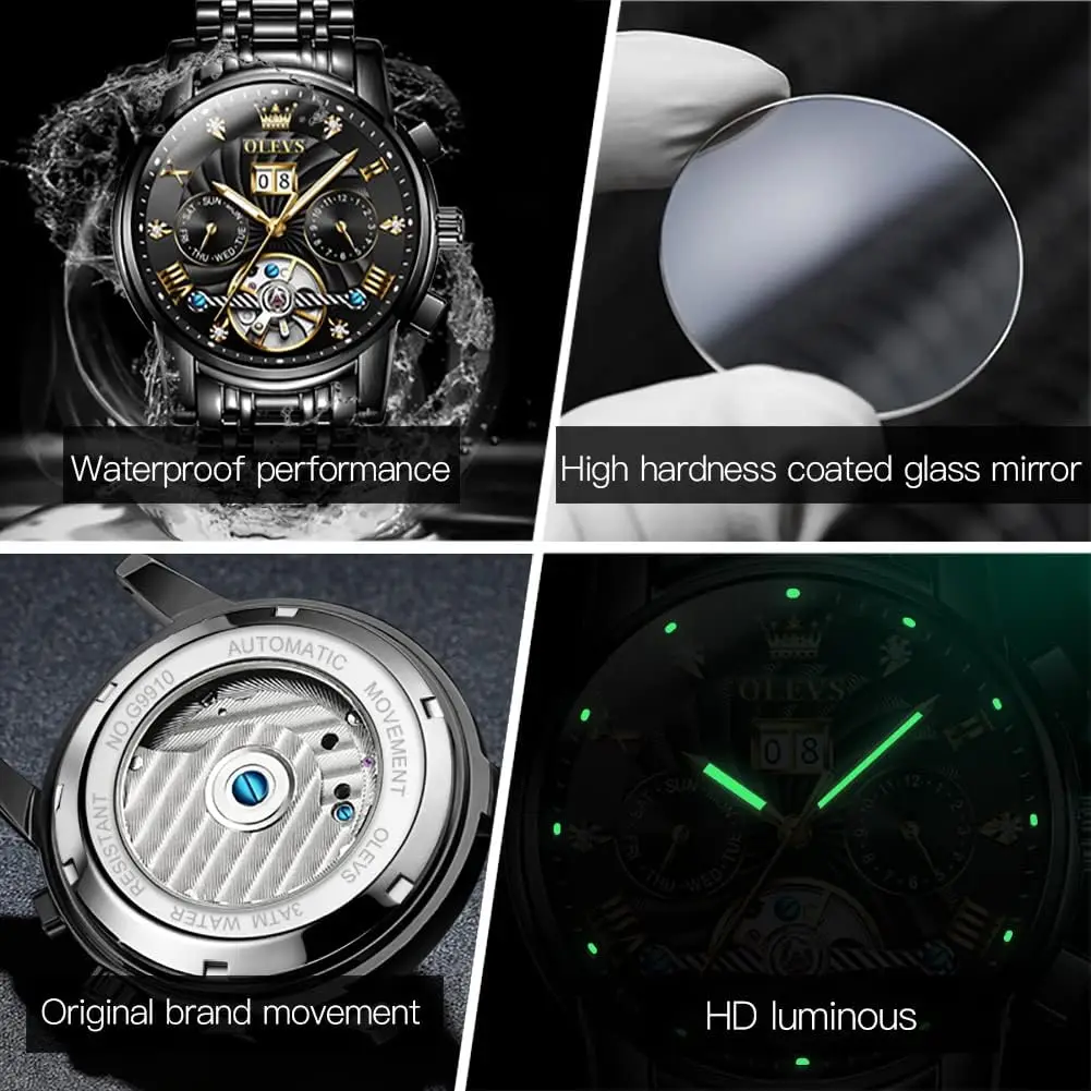 Automatic Men's Luxury Classic Stainless Steel Calendar Luminous Waterproof Watch