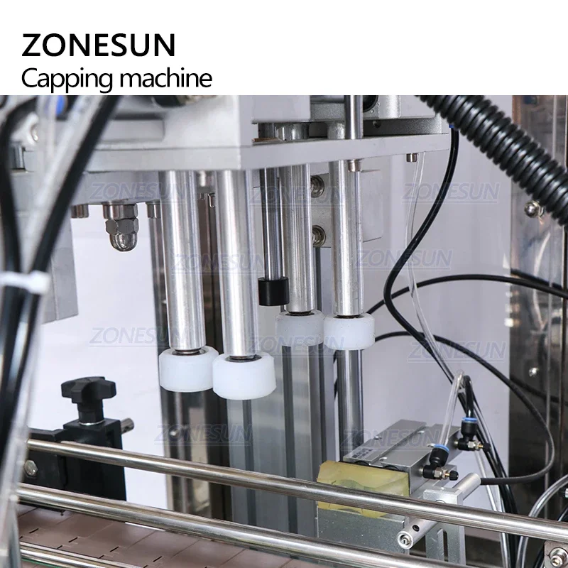 ZONESUN ZS-XG440DC Tappatrice automatica per avvitamento del tappo della bottiglia dello spruzzatore contagocce per la produzione