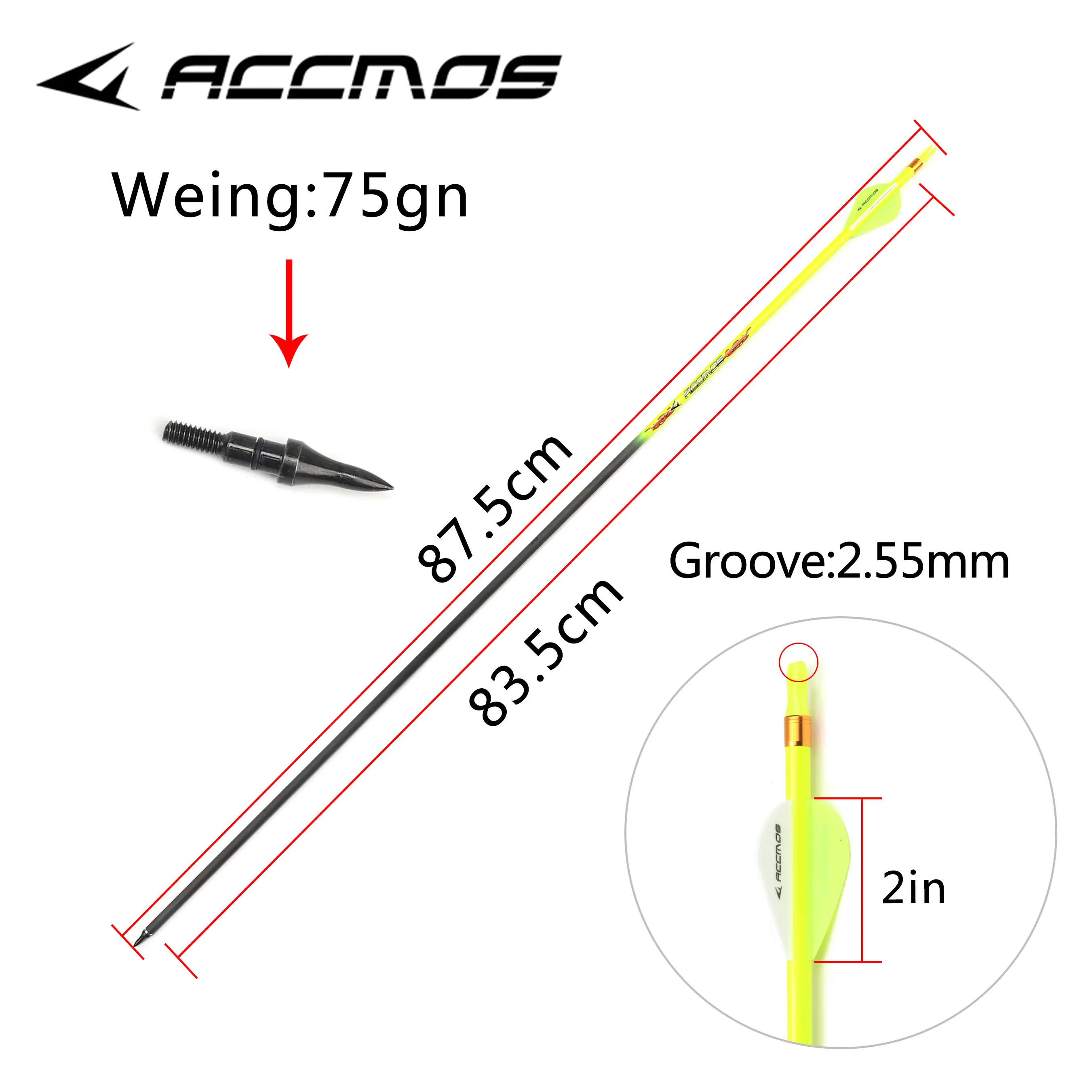 6/12pcs 32 inch 6.2mm Spine 300/340/400/500/600/700/800 Pure Carbon Arrow For Recurve Compound Bow Outdoor Hunting