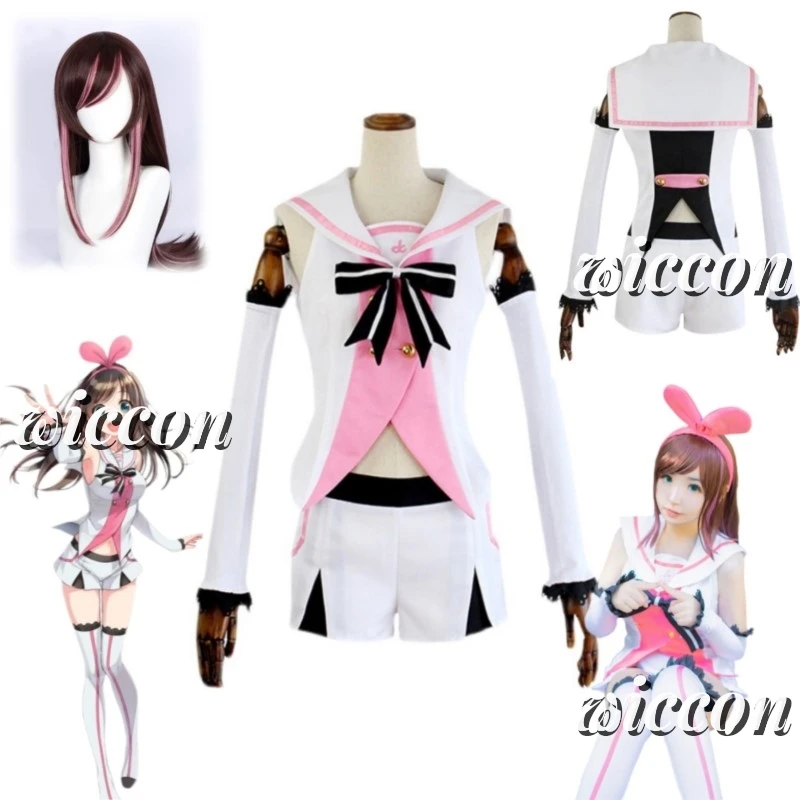 VTuber YouTuber Virtual Idol Kizuna AI Channel Cosplay Costume Wig Sexy Woman Anime Top Shorts Halloween Lolita Style Kawai Suit