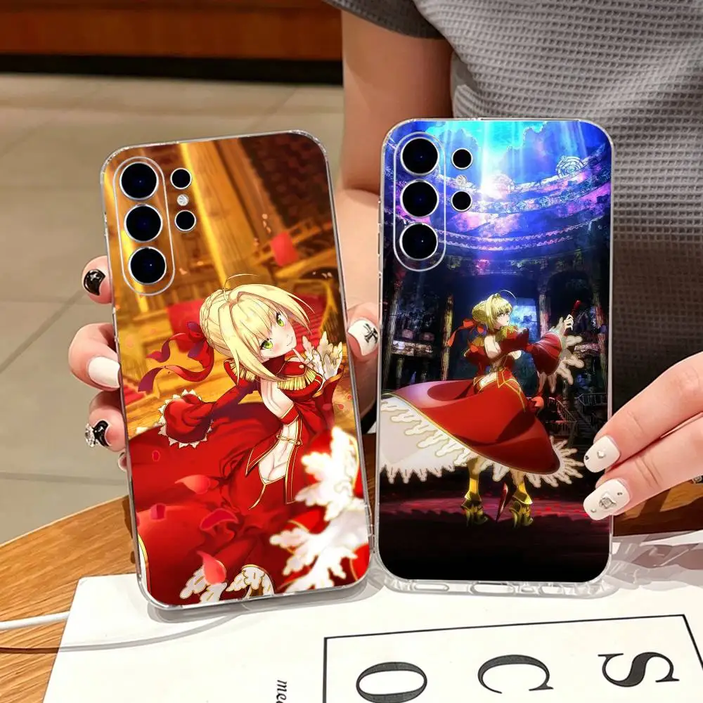 Fate Extella Nero Claudius Cute Phone Case For Samsung S25,S24,S21,S22,S23,S30,Ultra,S20,Plus,Fe,Note,10,9,5G Transparent Cover