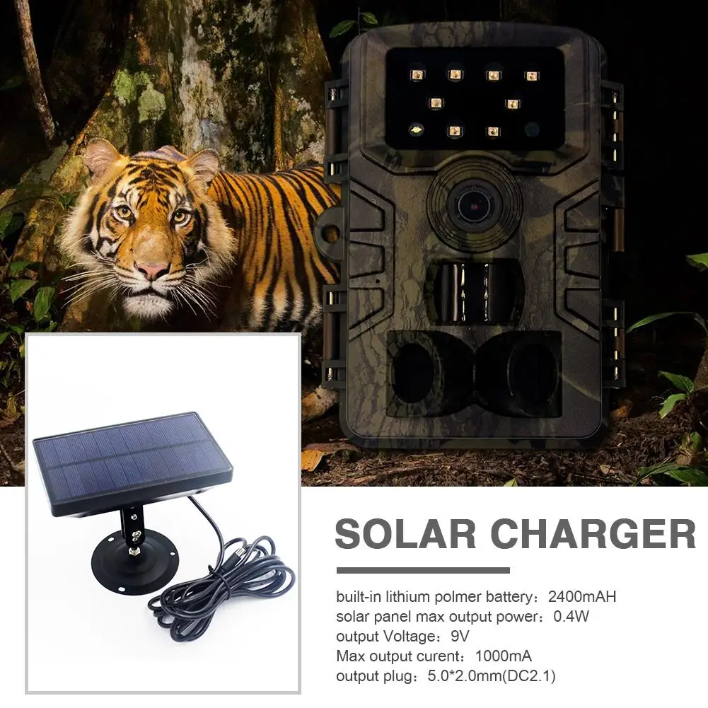 1000mA 9V HUnting Camera Solar Panel Trail Camera Power Supply Charger Battery for HC700 HC550 Cam Accessories