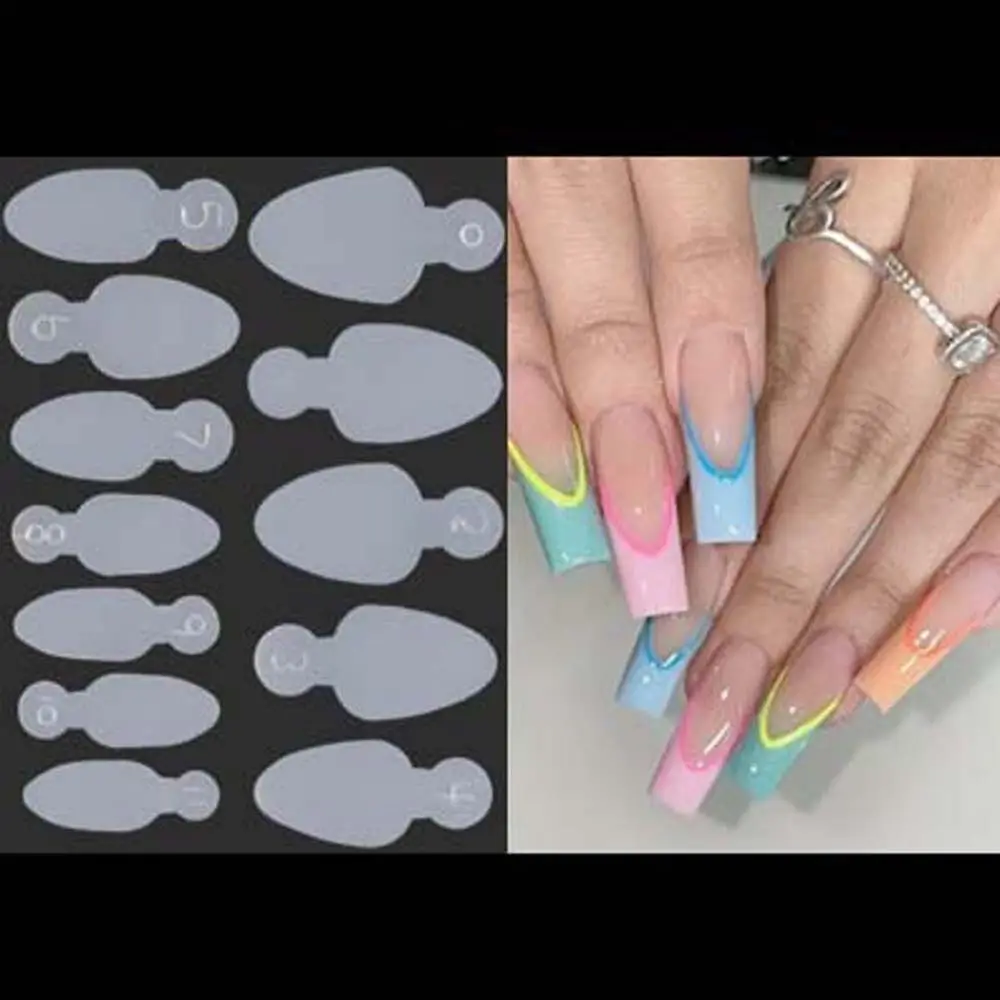 

Nail Decorations Mold Sticker French Forma Dual Sticker Gel Extension Nail Mold Silicone Nails Mold Pad