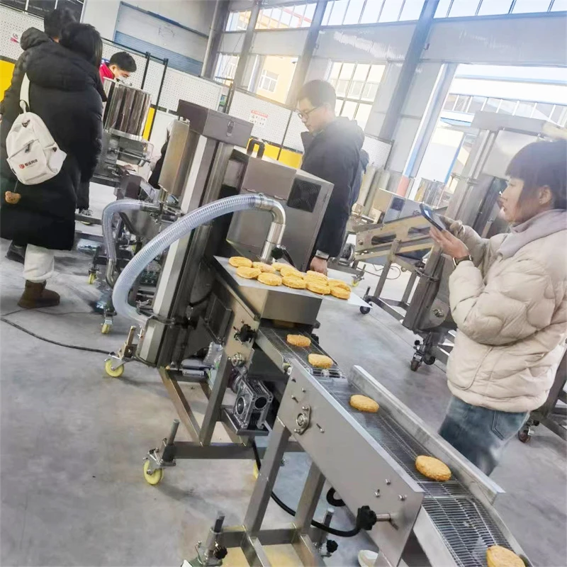 Automatic Industrial High-Efficiency Chicken Nugget/Patty Line: Battering + Coating + Frying Machine for Factories