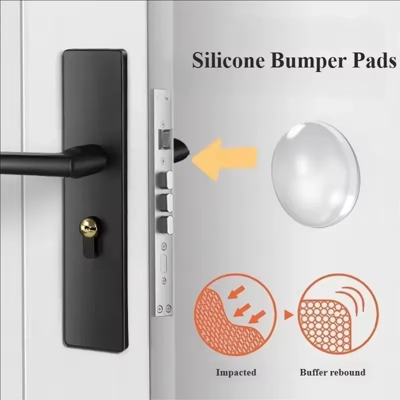 Door Knob Wall Shield Clear Soft Rubber Door Stopper Door Handle Bumper Mute Stickers Wall Protector Muffler Pad Protective Plug