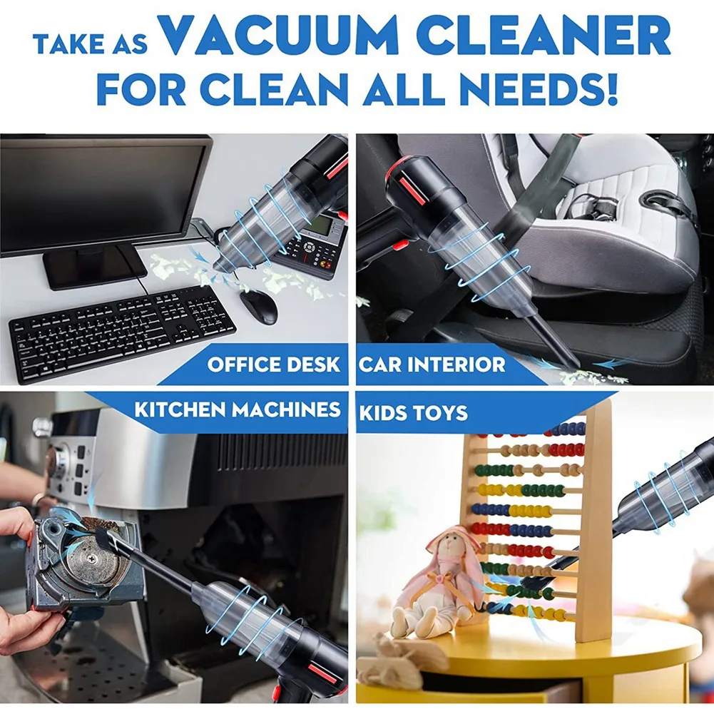A14G-3-In-1 Computer Vacuum, Compressed Air Duster Blower, Portable Handheld Vacuum Cleaner Cordless Rechargeable