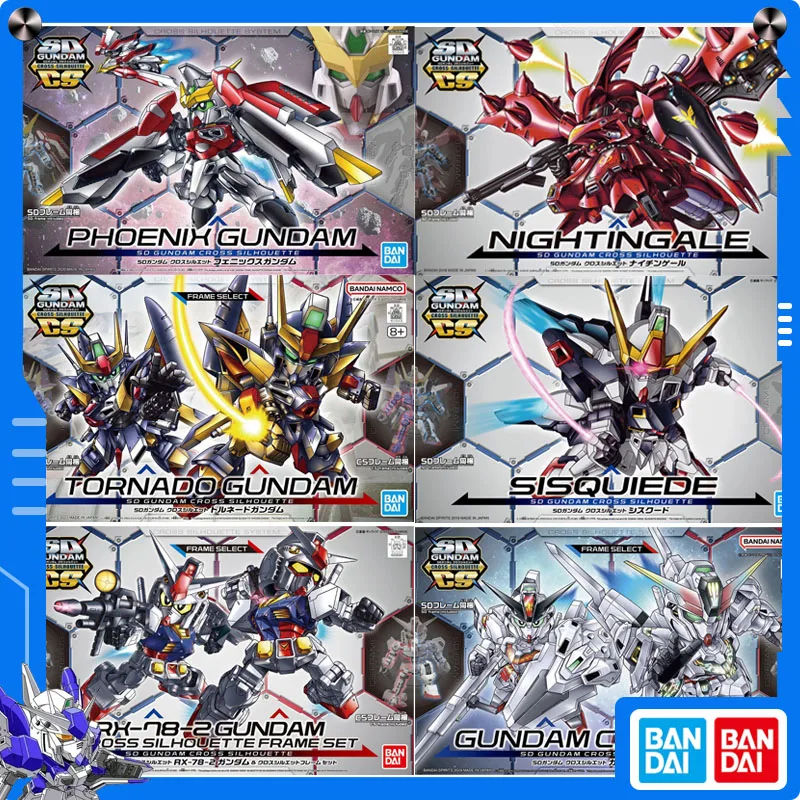 

Original Bandai High Grade Kits SD Gundam Cross Silhouette Calibarn Tornado Figure Anime Action Assembly Model Collect Ornament