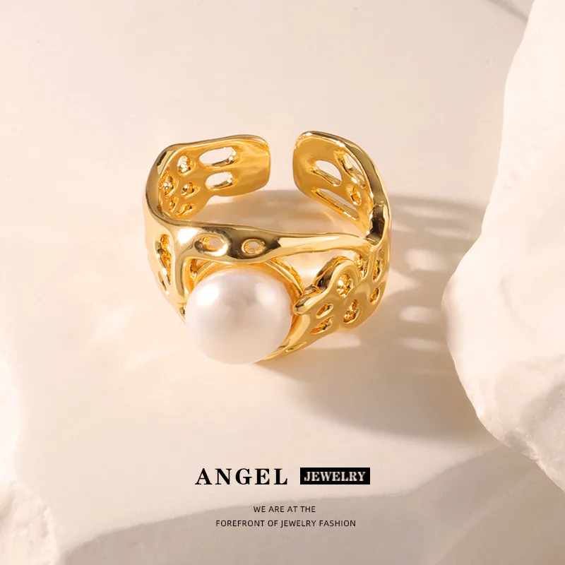 

Необычное кольцо с перлами и ажурным дизайном, универсальное, модное украшение, новинка, модель AR330800