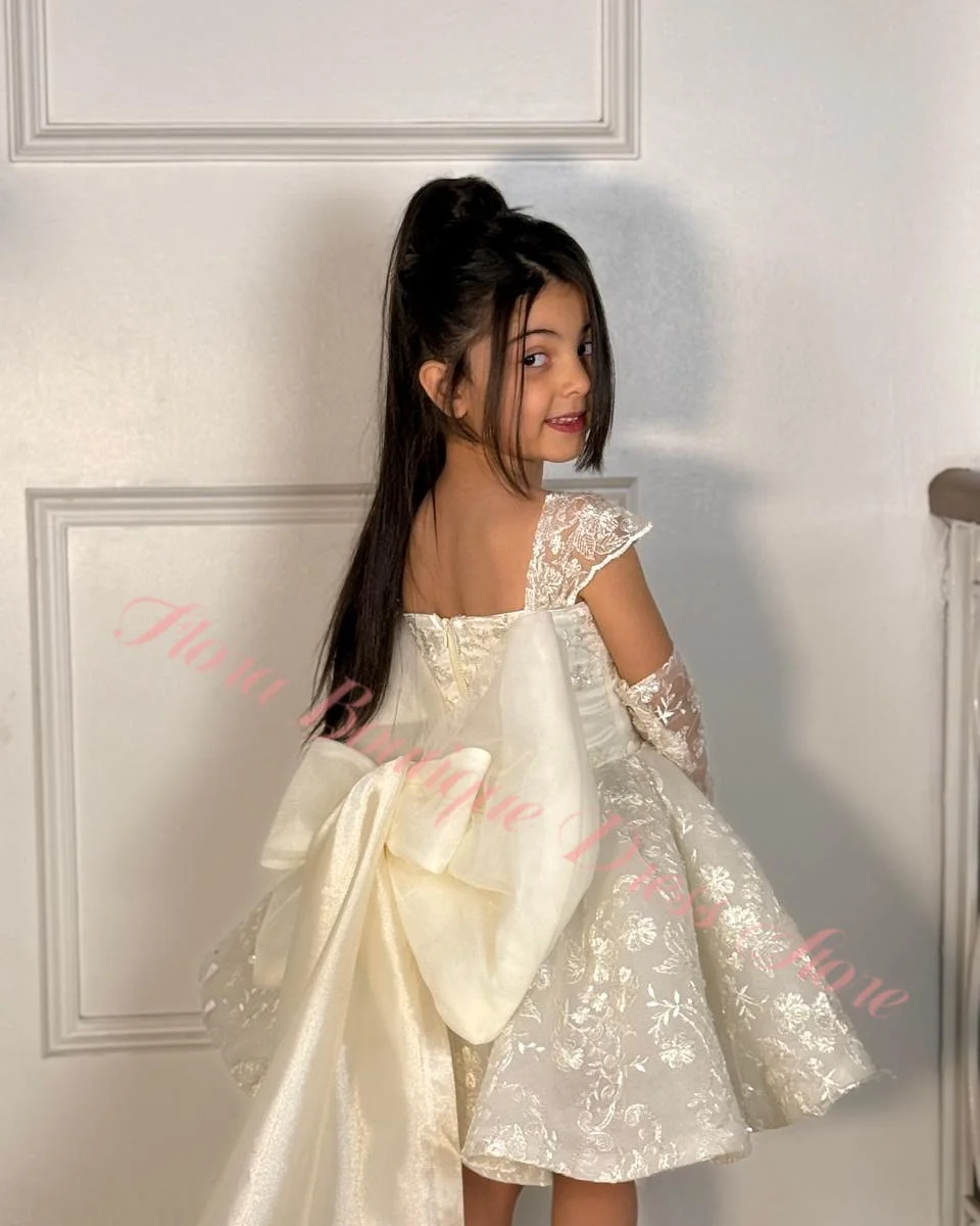 Lovely Girl Custom Flower Girl Dress White Tulle Wedding Floral Appliqué Multi-layer Sleeveless Suitable for S and Communion