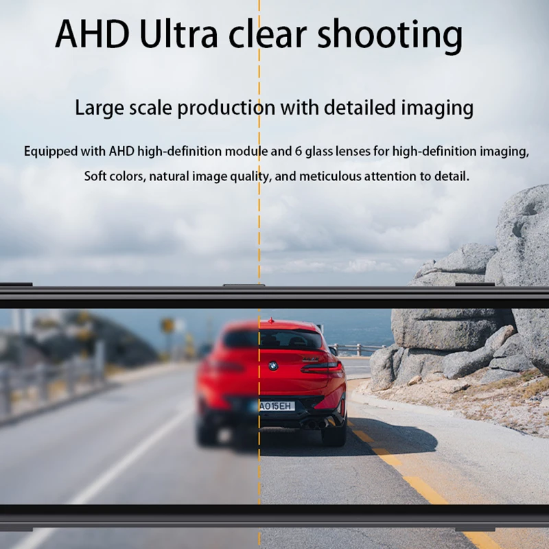 Picture 3: 12 Inch Touch Screen Car DVR Dash Cam 4 Channel 1080P HD Night Vision Loop Recording All Around View Mirror Video Recorder