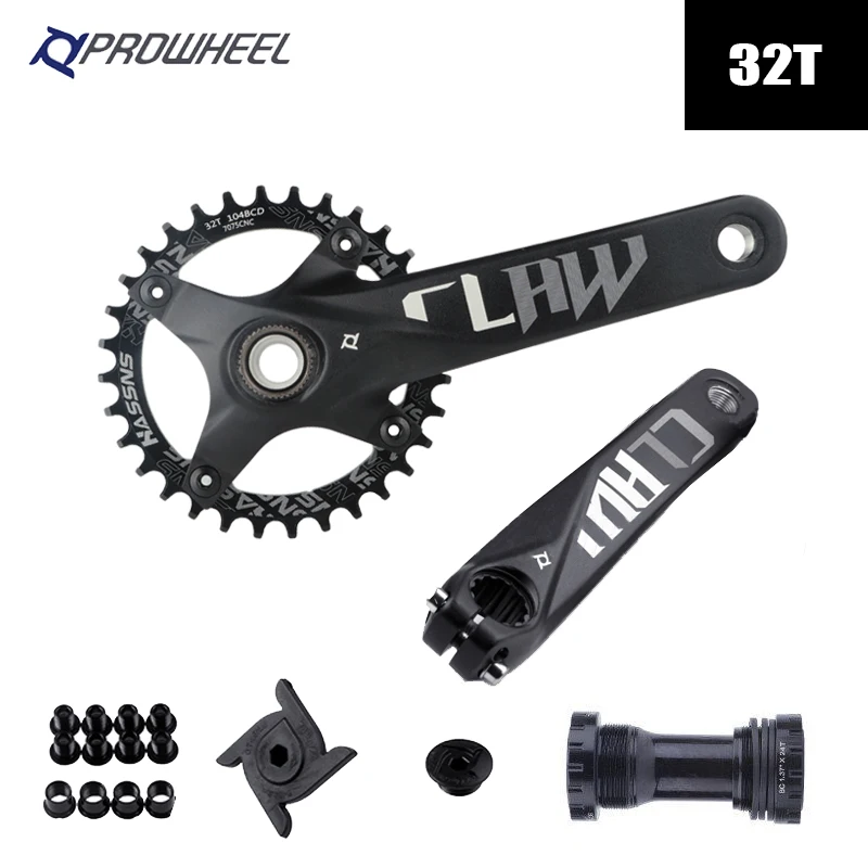 Prowheelクランクセットmtb hollowtechクランクアーム自転車統合ダブル