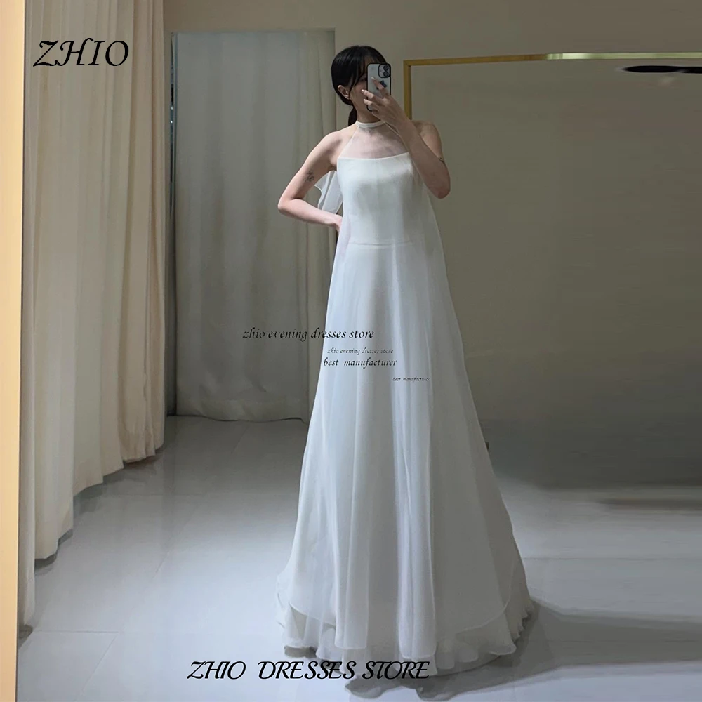 ZHIO Customized Off Shoulder Korea Wedding Dresses Strapless Tulle A Line Bridal Gown Elegant Long Women Photo Shoot 웨딩드레