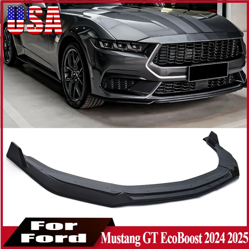 

Front Bumper Lip For Ford Mustang S650 GT Ecoboost Performance 2024 2025 Front Bumper Spoiler Lip Splitter Car Body Tuning Kit