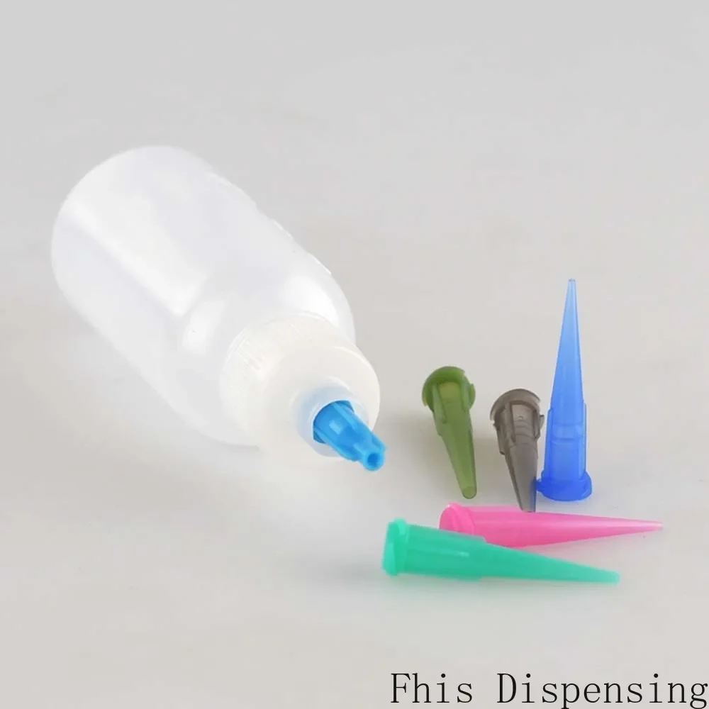 Bottle Strong Connection Plastic Applicator Squeeze Pack of 2 14G-22G Precision Tapered Needle Tips 30ml 50ml Luer Lock