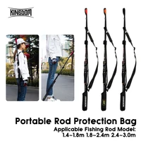 Kingdom-cañas de pescar giratorias, 73cm-152cm, cuerda de protección para caña de fundición, longitud ajustable para varillas de protección, bolsa de almacenamiento para caña