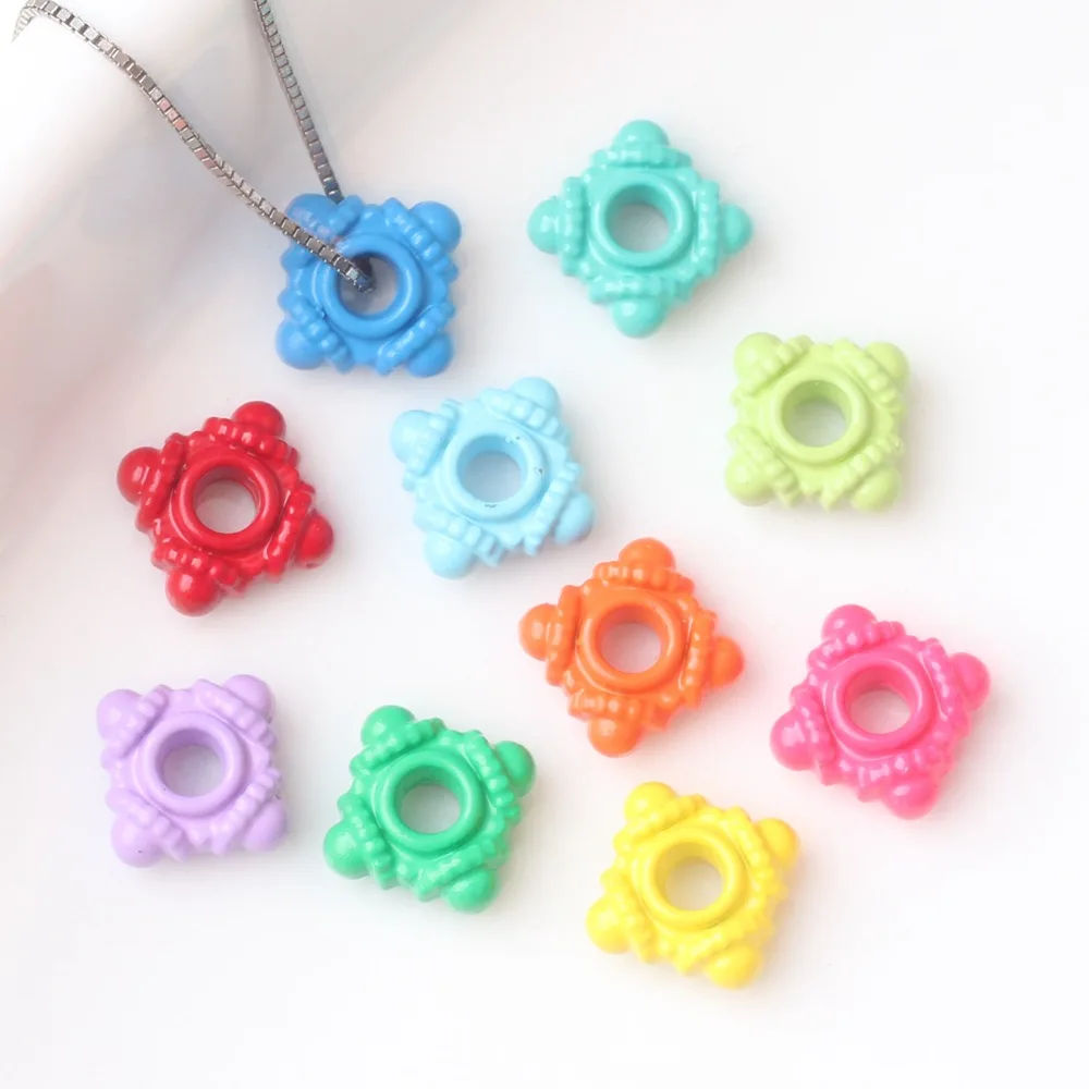 

20 Pieces/Bag Simplicity Alloy Color Spray Painting Irregular Square Beading DIY Bracelet Necklace Accessories