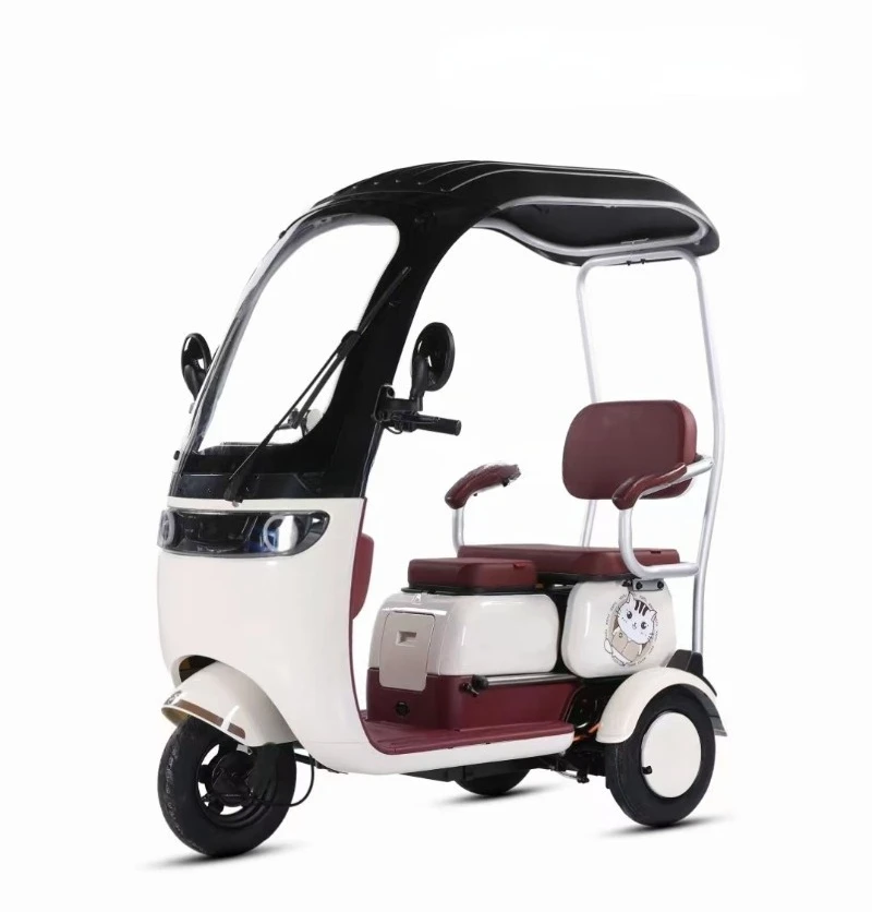 Customizable City Convenient Electric Three-wheeler Motorcycle for the Elderly or Disabled, with a Capacity of Three People.
