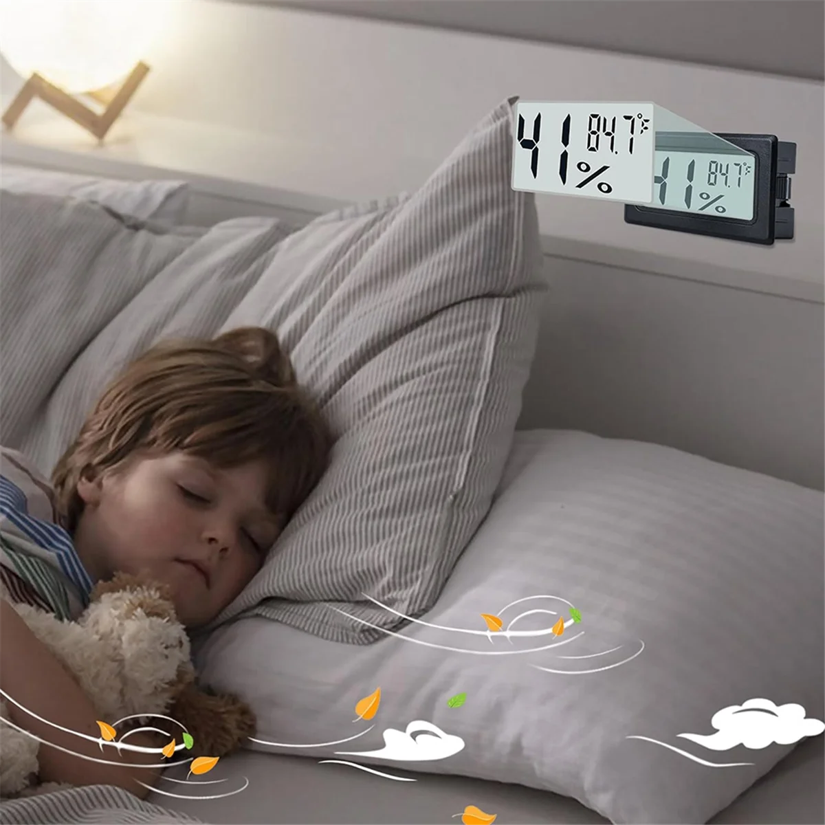 BFYL-6Pack مقياس الرطوبة الداخلي الصغير مقياس الرطوبة الرقمي مع ( ℉ ) للدفيئة والحديقة