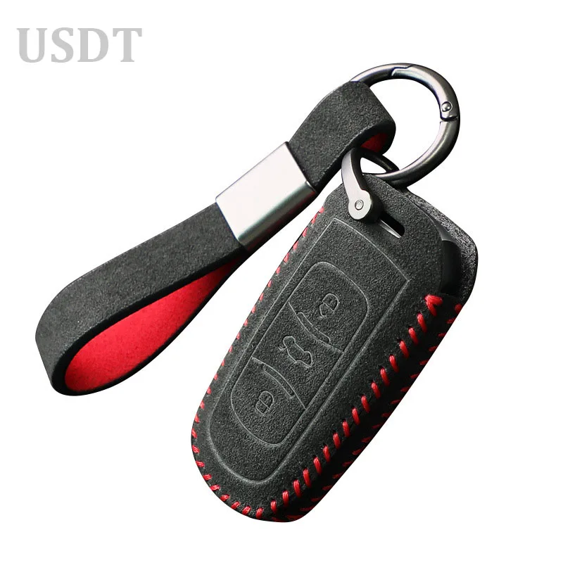 

Top Suede Car Key Case Cover Shell For GEELY Emgrand Coolray Tugella Icon Geely GX3 Monjaro Xingyue L 2024 2023 2022 2020 2018