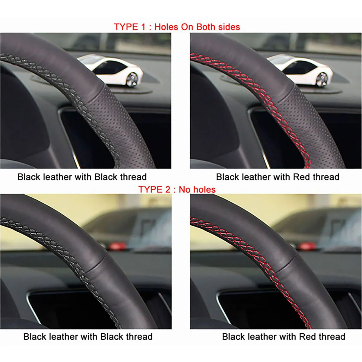 Yuji-Hong Top Layer Genuine Cow Leather Car Steering Wheel Covers Case for Hyundai i30 2009 Hand-stitched Car Styling Cover