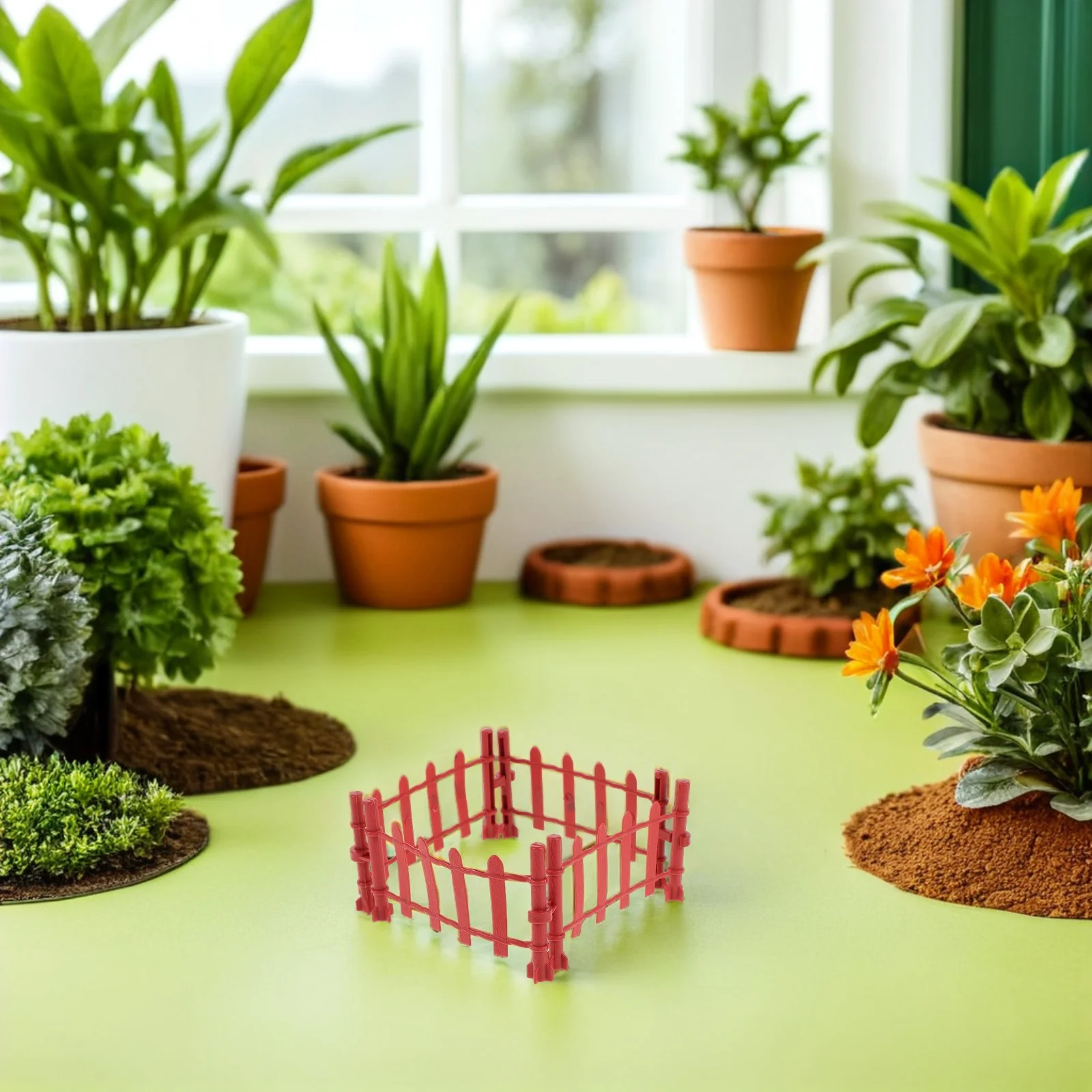 

8 Meter Artificial Boundary Fence for Outdoor Space Division Garden Corner Protection Lawn Decorative Edge Fake Fence Landscape