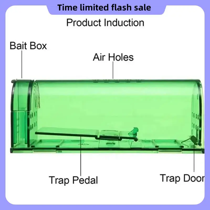 

Transparent Mouse Trap Mice Live Catcher Reusable Small Animals Cage Durable Easy Install Easy To Use