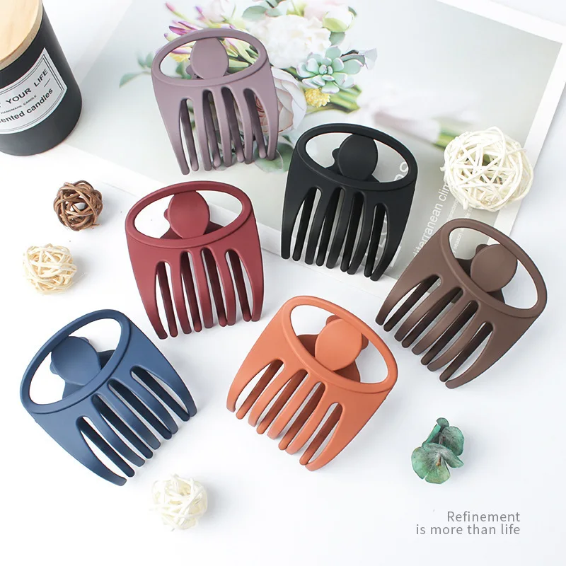 Double-Sided Hair Clip Hair Comb for Women Frosted Toothed Non-slip Comb Black Ponytail Hairpin Makeup Fixation Accessories