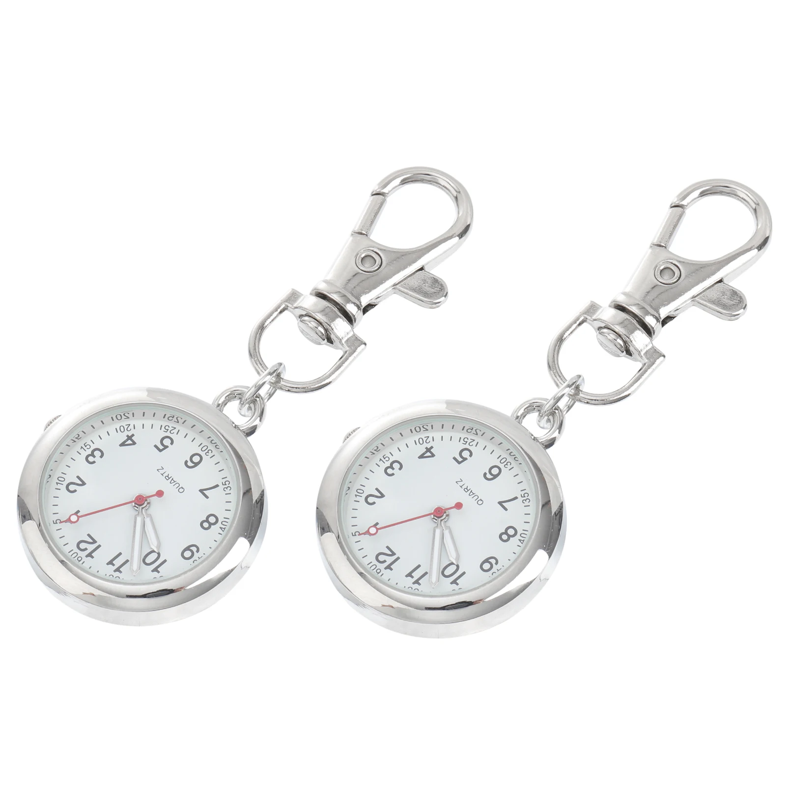 

2pcs Round Keyring For Nurses Classic Portable Metal Pocket Fob Hanging Simple Decorative Leisure Nurse Fob Watch Kids Elderly