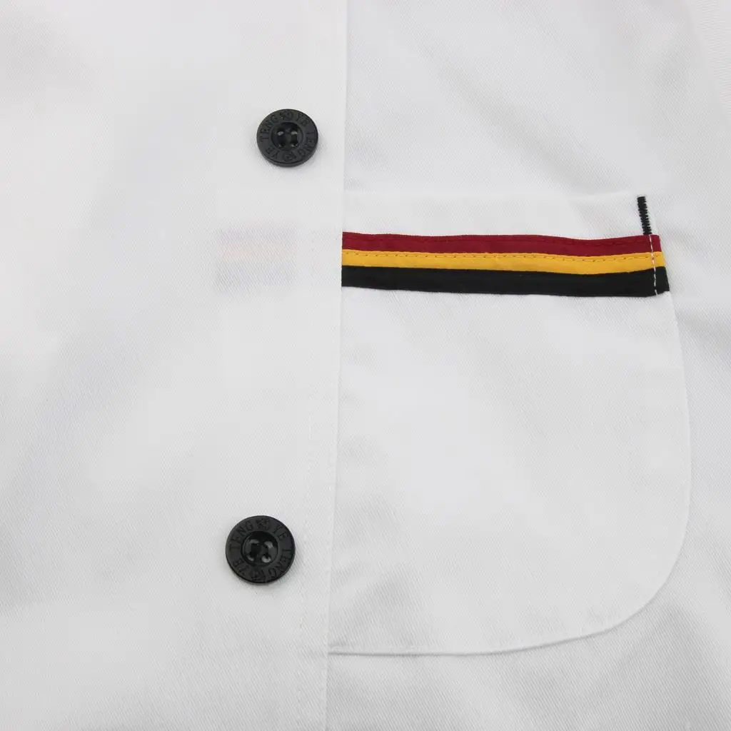 Cappotto da cuoco unisex da chef a maniche lunghe doppiopetto da uomo e da donna bianco XL