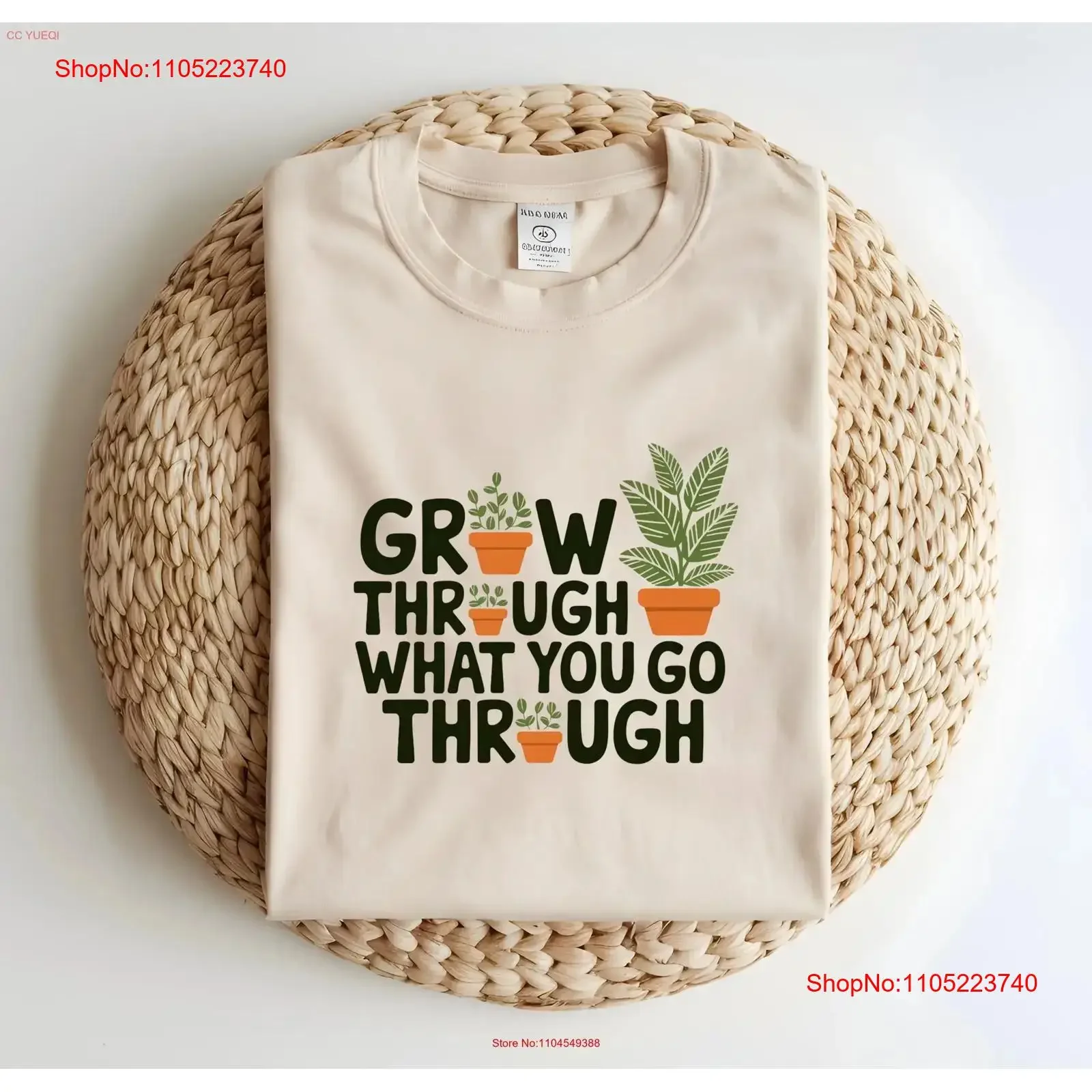 Mental Health Awareness T Shirt Grow Through What You Go Self Care Positive Vibes Top Empowerment vintage Washed Stretched