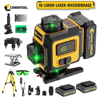 CONENTOOL Laser Level with 1m Tripod, Self-Leveling Lazer Level Tool with 2 Batteries and LED Display, 4x 360 Laser Spirit LEVEL