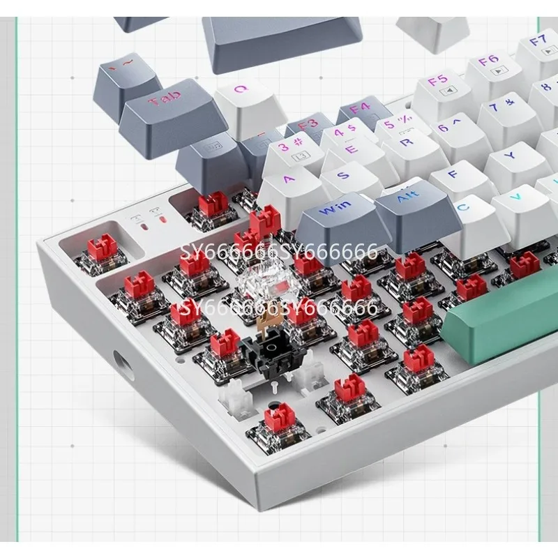 94 Keys Wired Gaming Mechanical Keyboard Hot Swap PBT Red Switch Office Laptop Use For Machenike K500B94