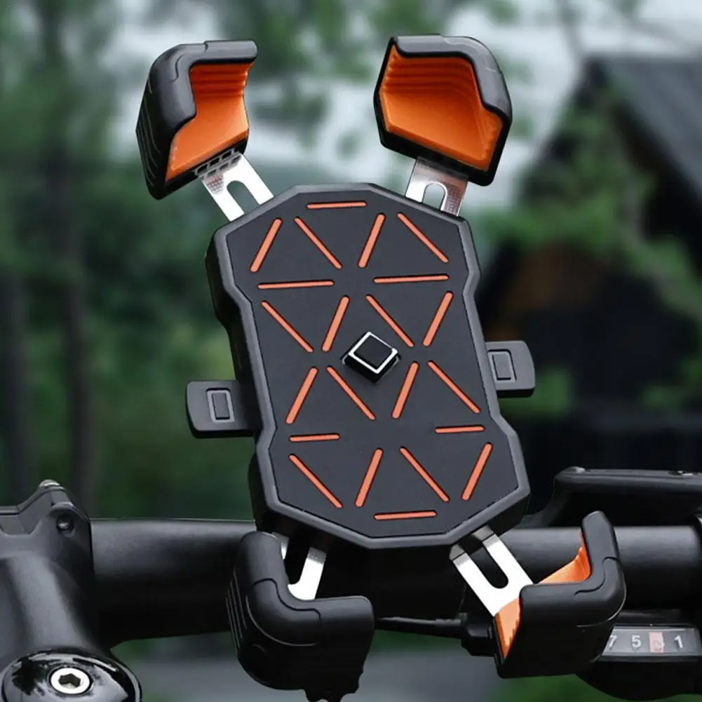 دراجة الهاتف جبل 4 الزاوية لقط حامل هاتف للدراجات النارية دراجة كهربائية بيد واحدة عملية المضادة للاهتزاز حامل هاتف #1