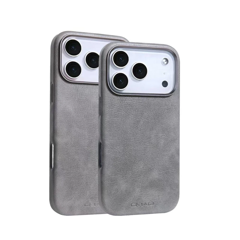 Magnetische Leder-Textur für MagSafe Handyhülle für iPhone 17 16 Pro Max 15 14 Pro 13 Kabelloses Laden Legierungs-Linsenschutz-Cover – Detail 10
