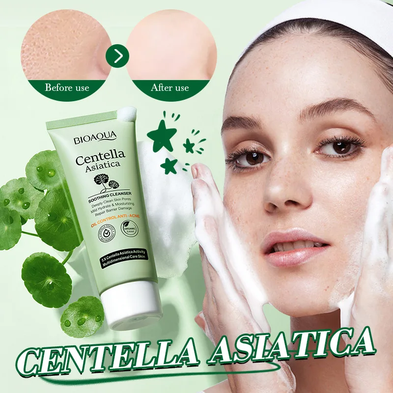 BIOAQUA Centella Asiatica Facial Cleanser Moisturizing Oil Control Face Cleansing Face Wash Foam Facial Cleanser Skin Care