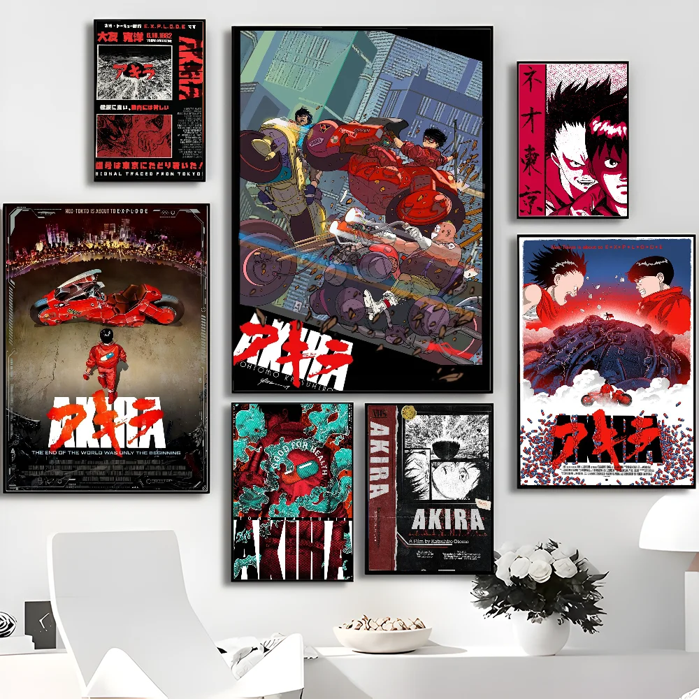 أكيرا أنيمي الفيلم الكلاسيكي الملصقات HD جودة ملصق جدار الفن اللوحة دراسة الشمال ديكور المنزل