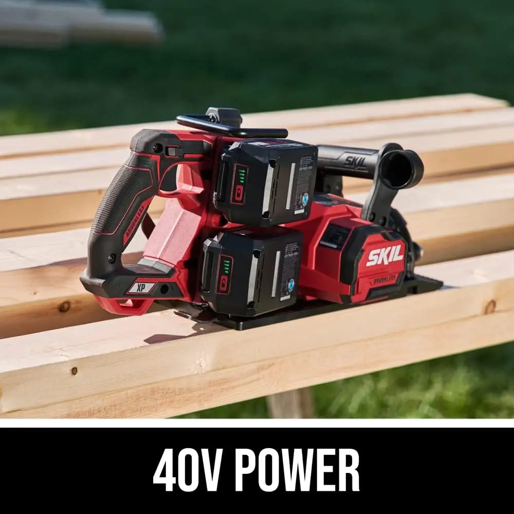 2x20V PWR CORE 20 Brushless 7-1/4” Rear Handle Circular Saw Kit Includes Two 5.0Ah Batteries and Dual Port Auto PWR