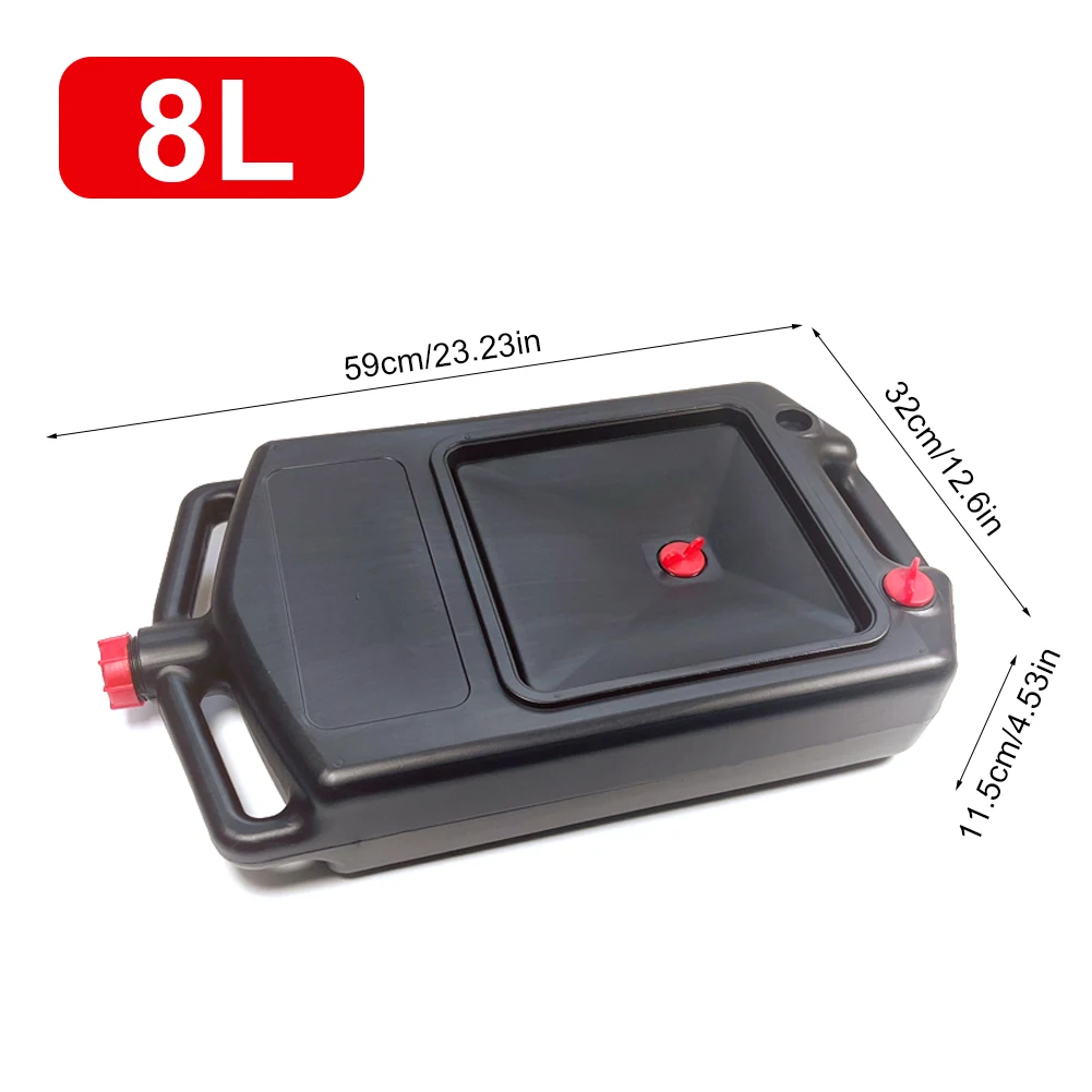 8L Oil Drain Container Large Capacity Spill-Proof Oil Drain Pan Anti Splash Heavy Duty Oil Change Tray for Cars & Motorcycles