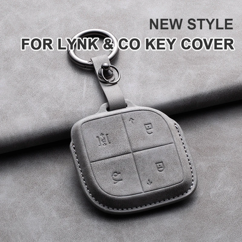

For LYNK&CO 08 01 02 03 05 06 09 2022 2023 2024 Leather Car Smart Key Case Cover Holder Protector Keyless Shell Fob Accessories