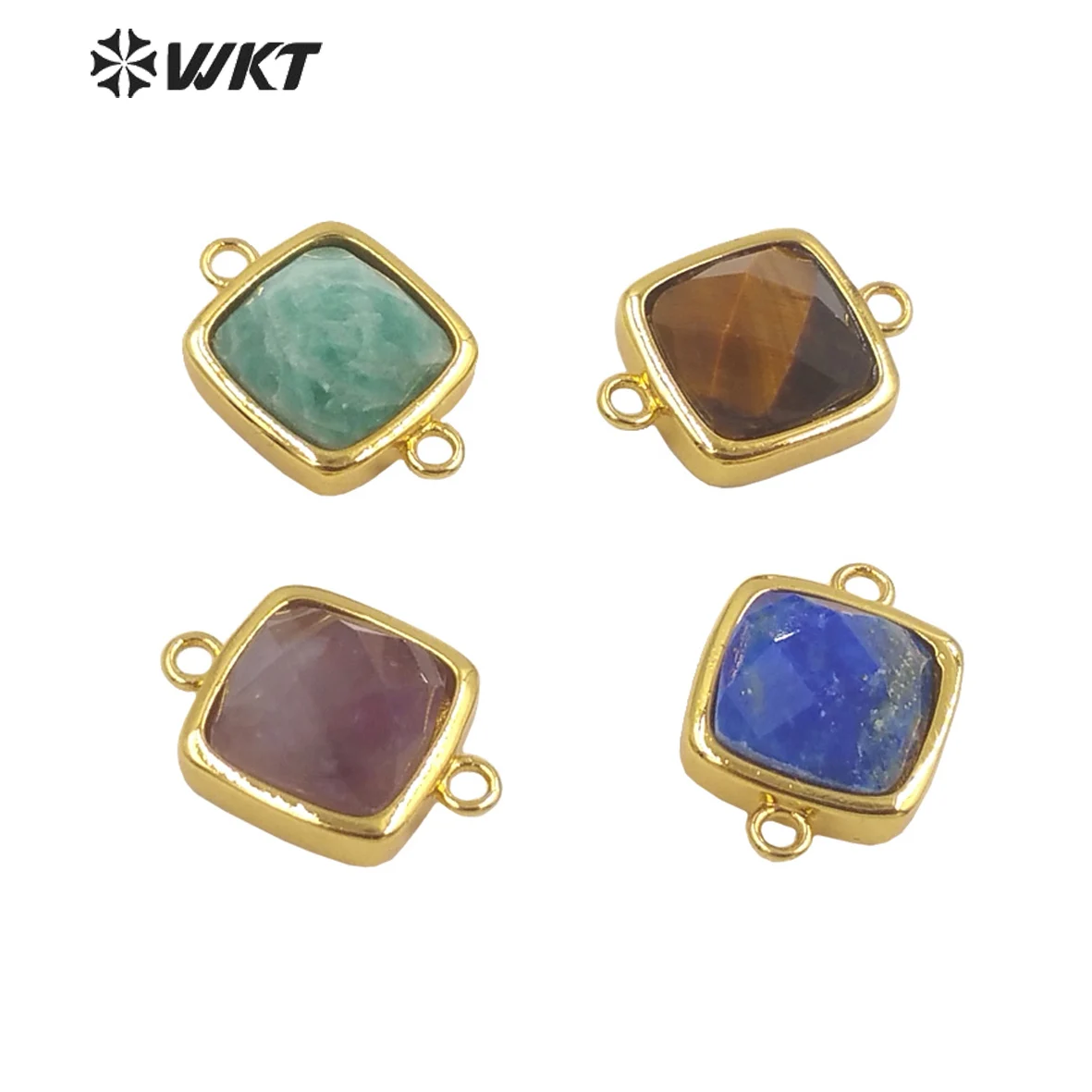 WT-C305   WKT 2022 Summer Gemstone Connector For Women Beautiful Gift And High Quality Jewelry Trend Square Shape